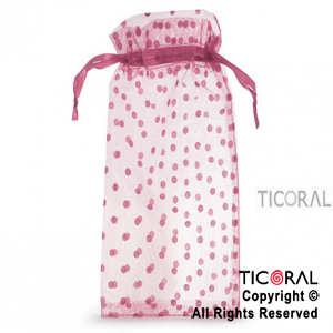 BOLSA ORGANZA ROSA 15X25 LUNARES HS3977-8 x 1